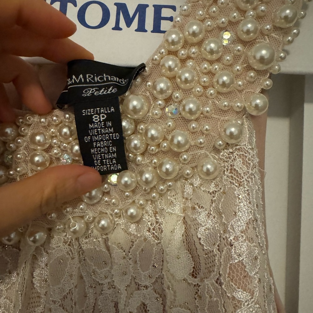 NWOT R&M Richards 8903 Long Formal Dress 8P - Picture 6 of 7